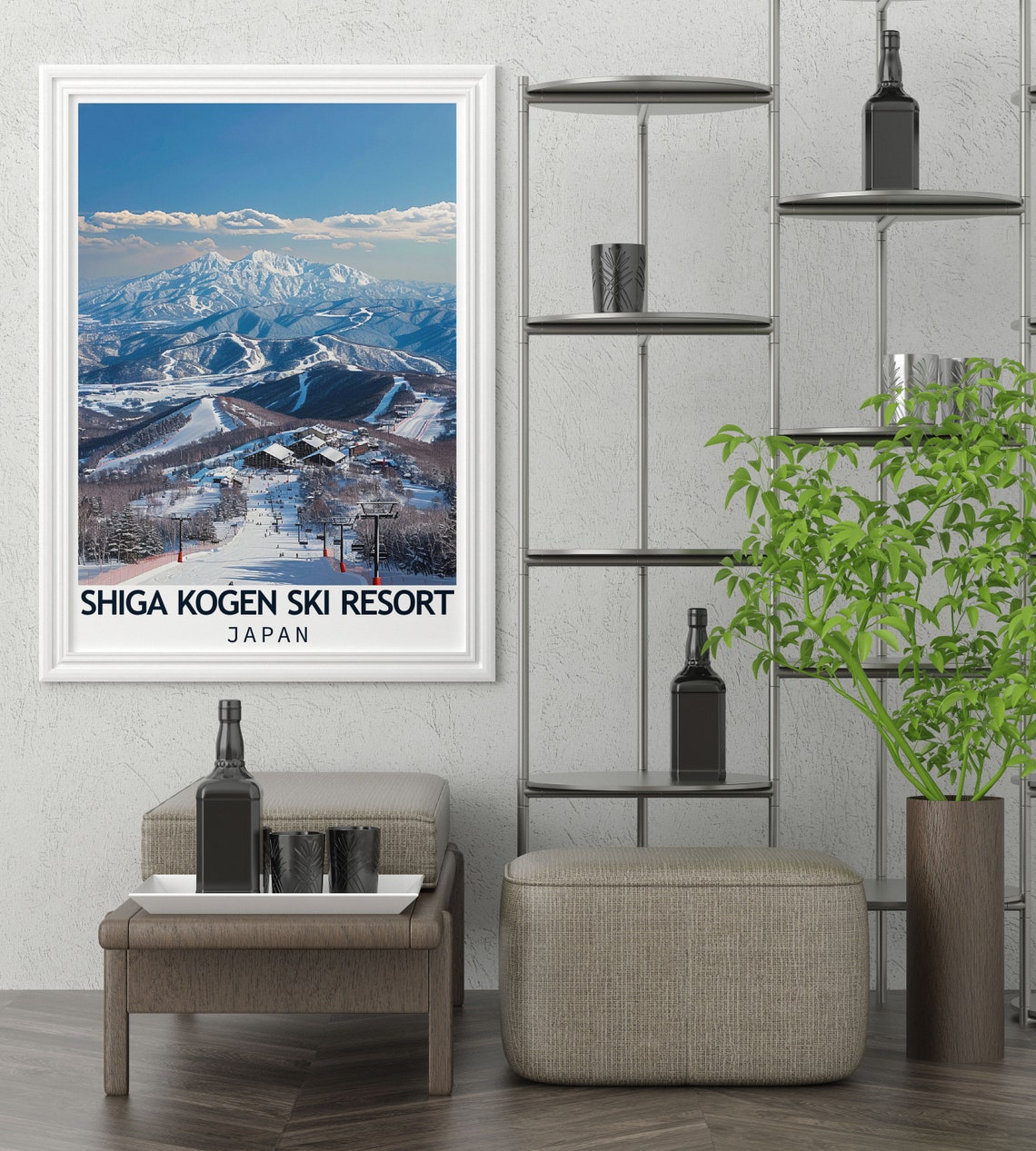 Shiga Kogen Japan Ski Resort Panoramic Snow Slope View Poster - Image 3