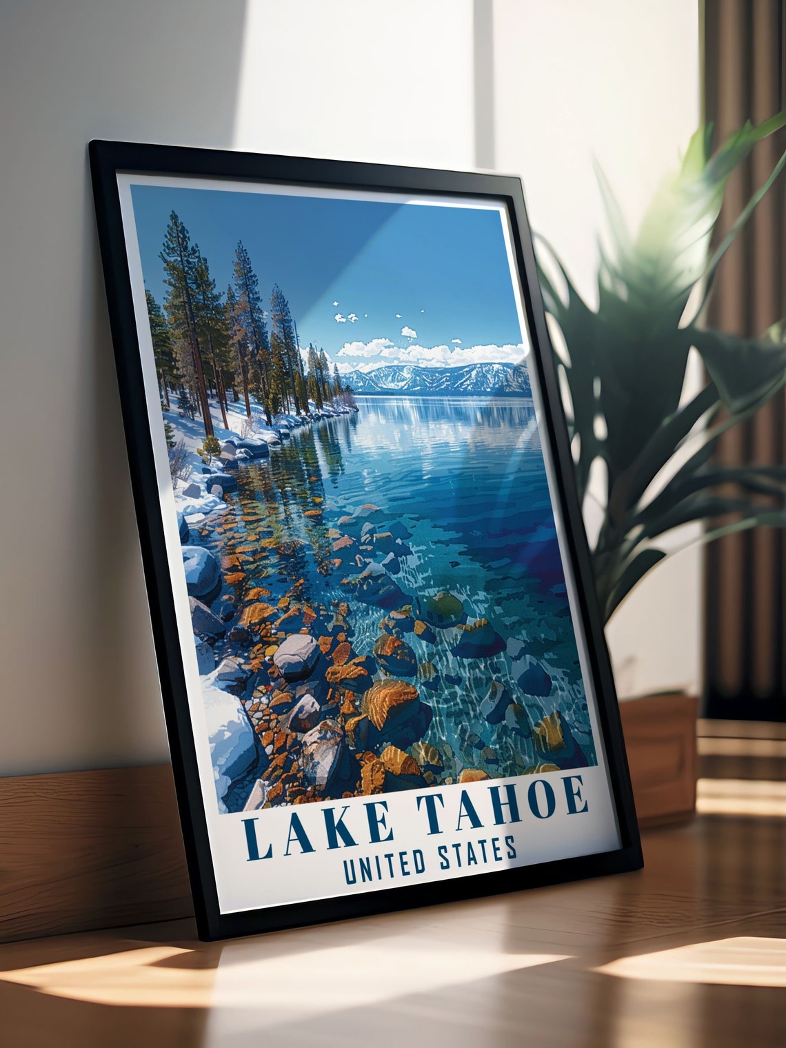 Lake Tahoe Print Lake Tahoe Poster For Home Decor Lake Tahoe Wall Art Lake Tahoe Art Print Lake Tahoe Travel Print - Image 3