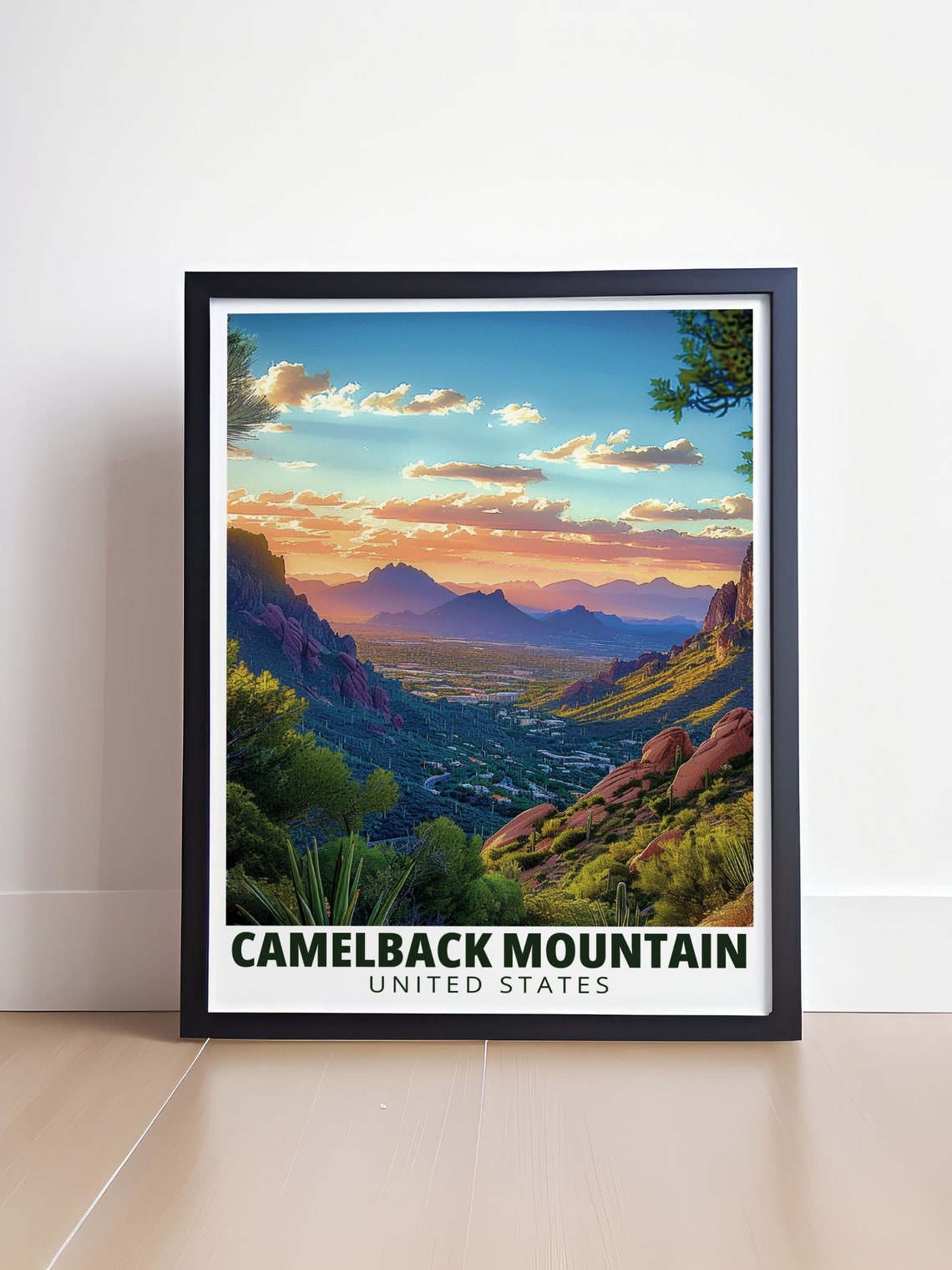 Camelback Mountain Arizona Desert Sunset over the Valley View Poster - Image 4