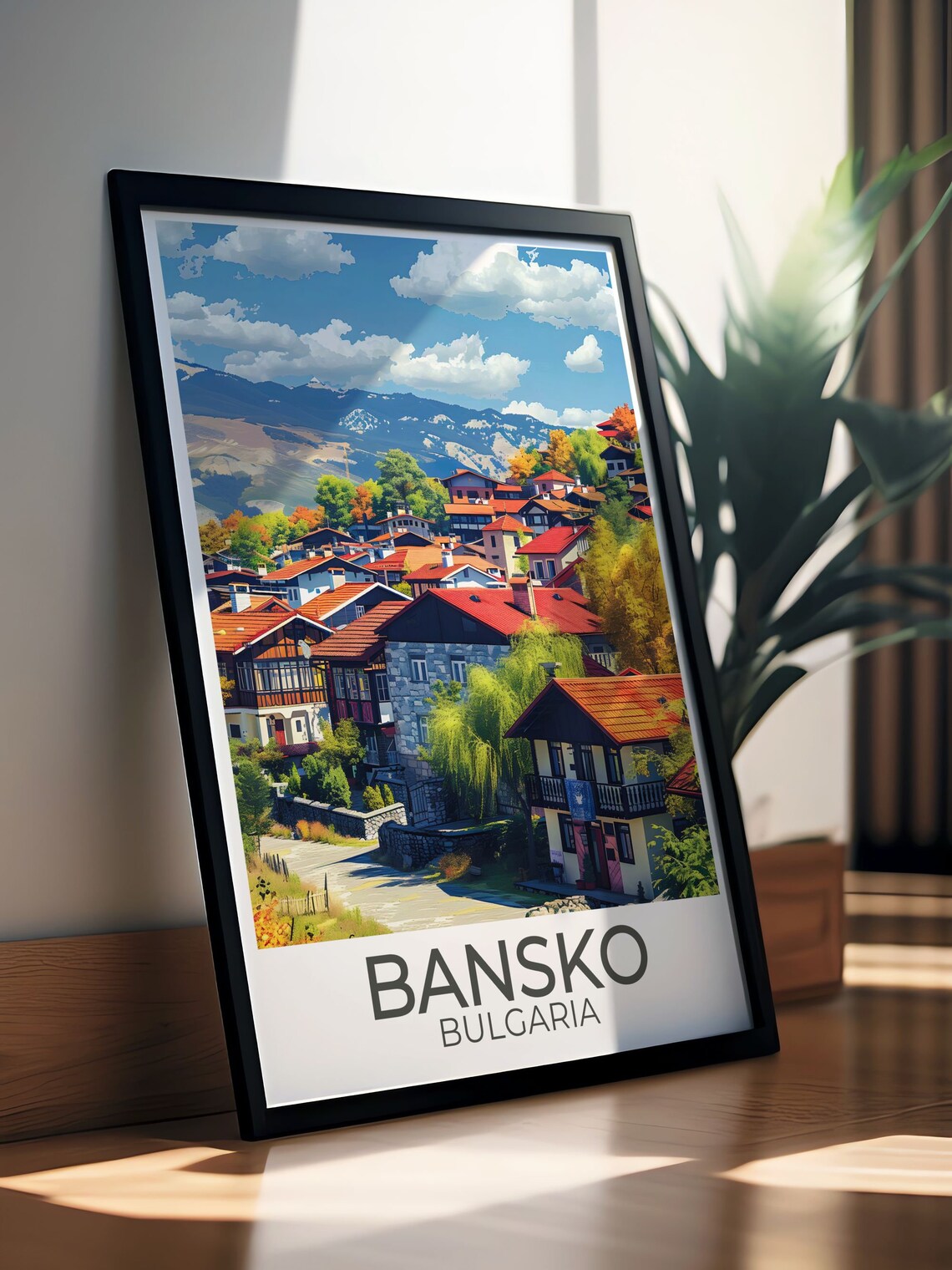 Bansko Ski Resort Retro Ski Travel Poster - Image 2