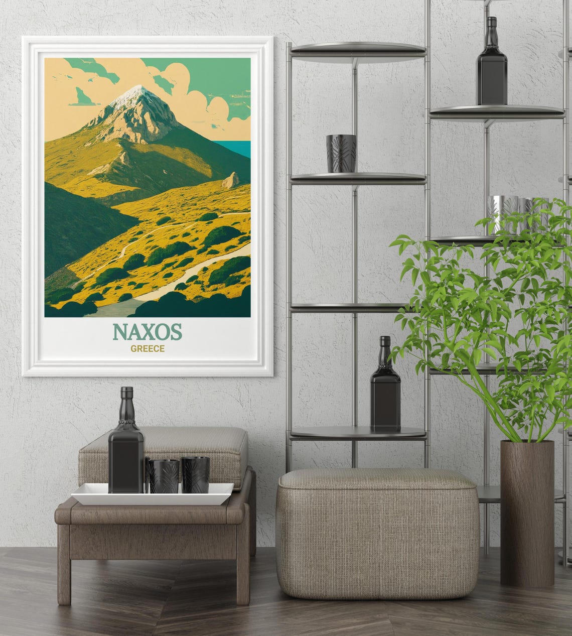 Naxos Greece Mount Zas Golden Mountain Hiking Trails View Poster - Image 2