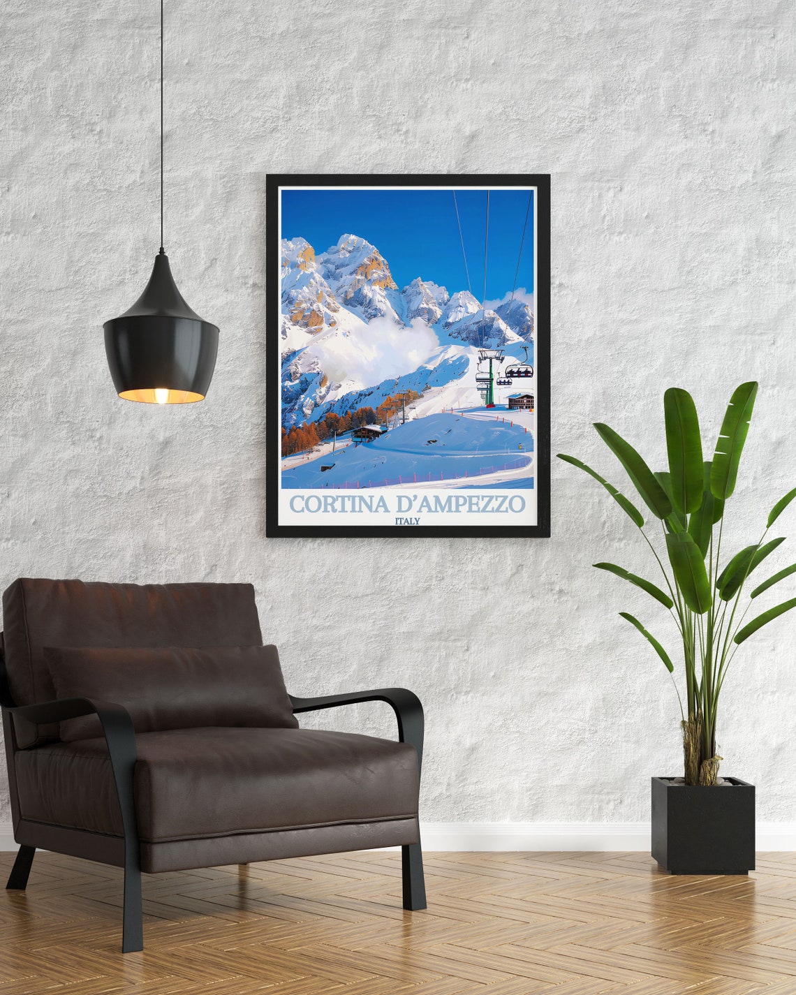 Cortina dAmpezzo Italy Ski Resort Alpine Peaks Travel Poster - Image 3
