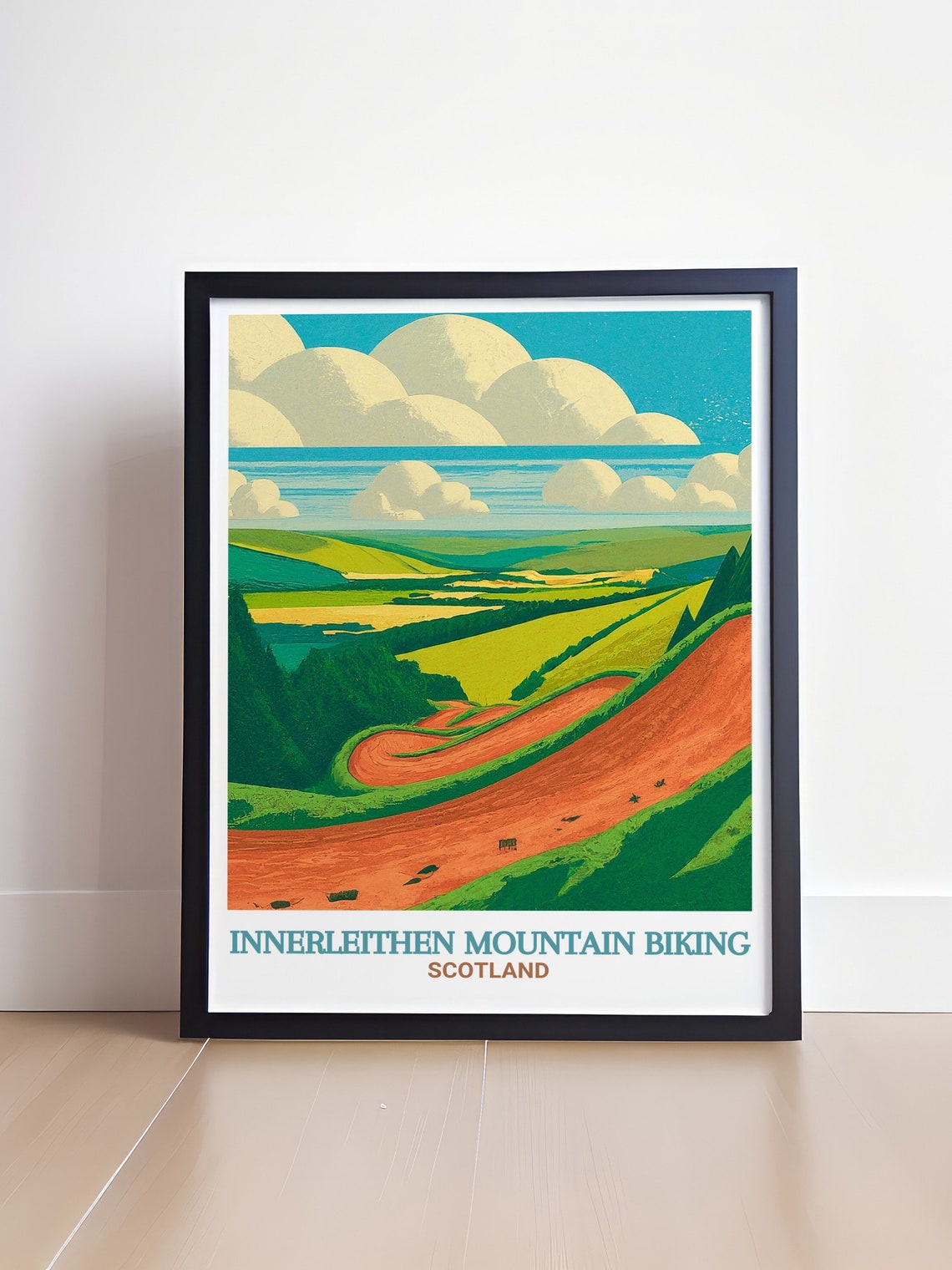 Innerleithen Red Bull Downhill Track Dirt Trail Scotland Travel Poster - Image 4