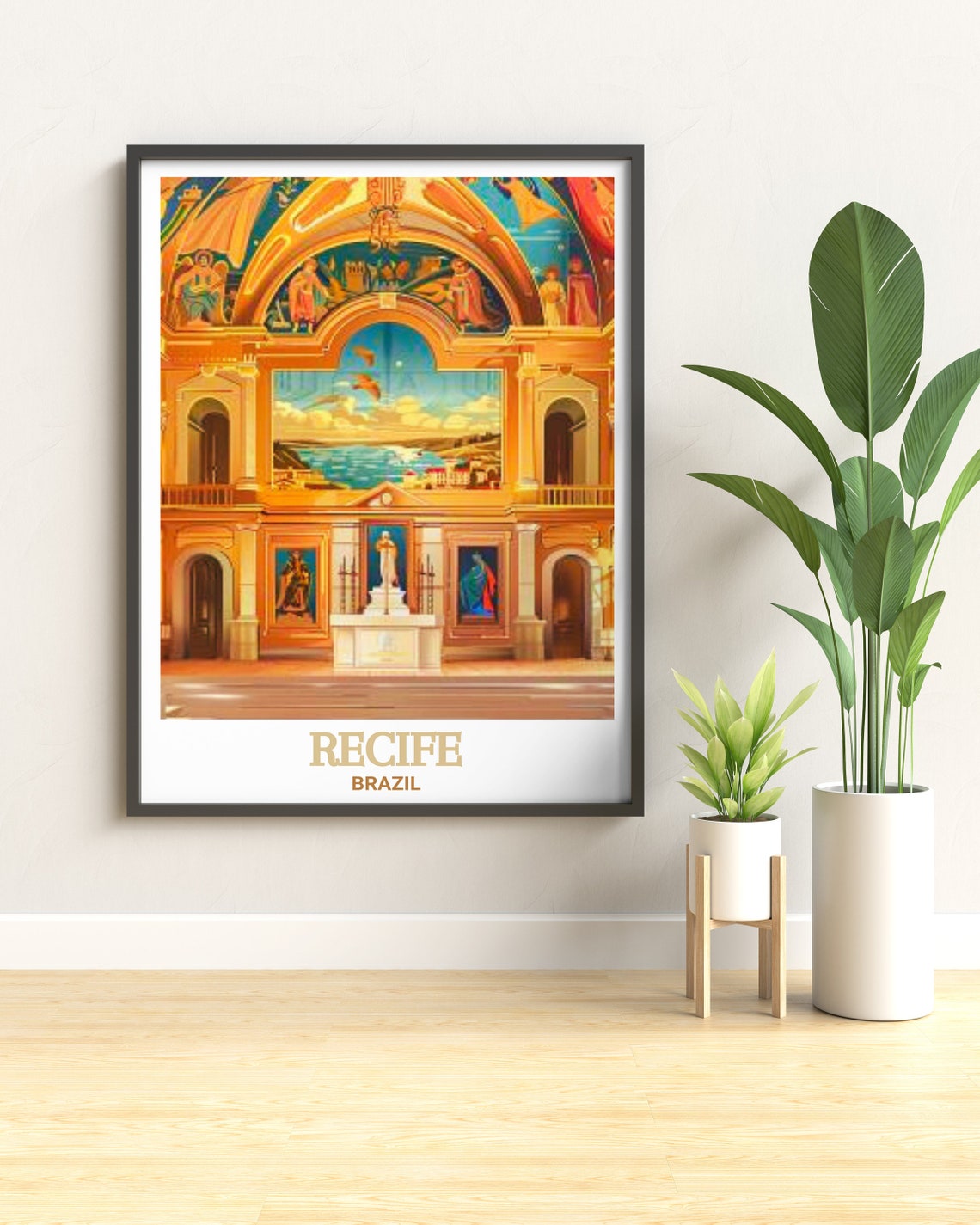 Recife Brazil Capela Dourada Golden Baroque Chapel Interior Poster - Image 2