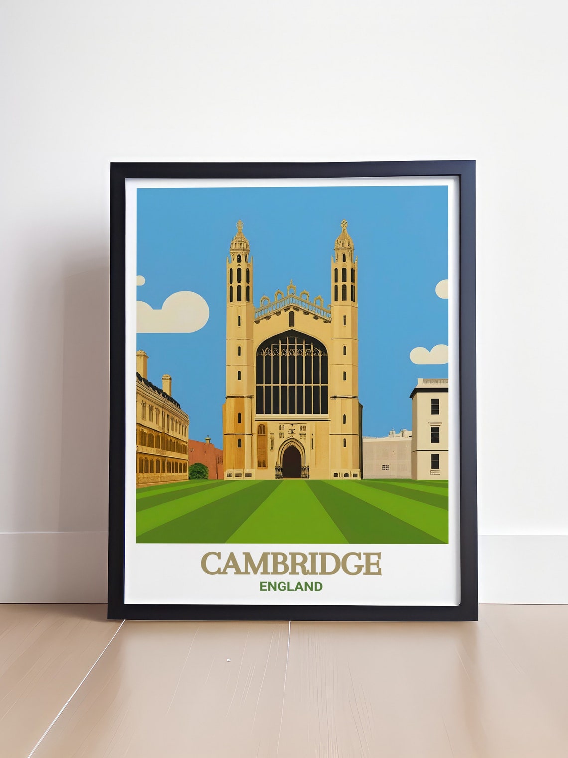 Kings College Chapel Cambridge Gothic Front Lawn England Poster - Image 4