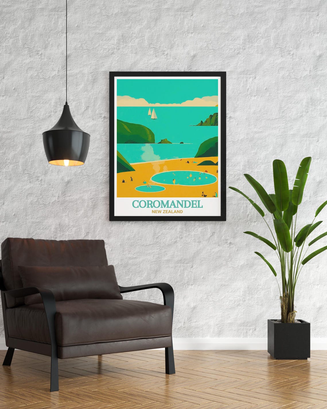 Coromandel New Zealand Hot Water Beach Steaming Natural Pools Poster - Image 2