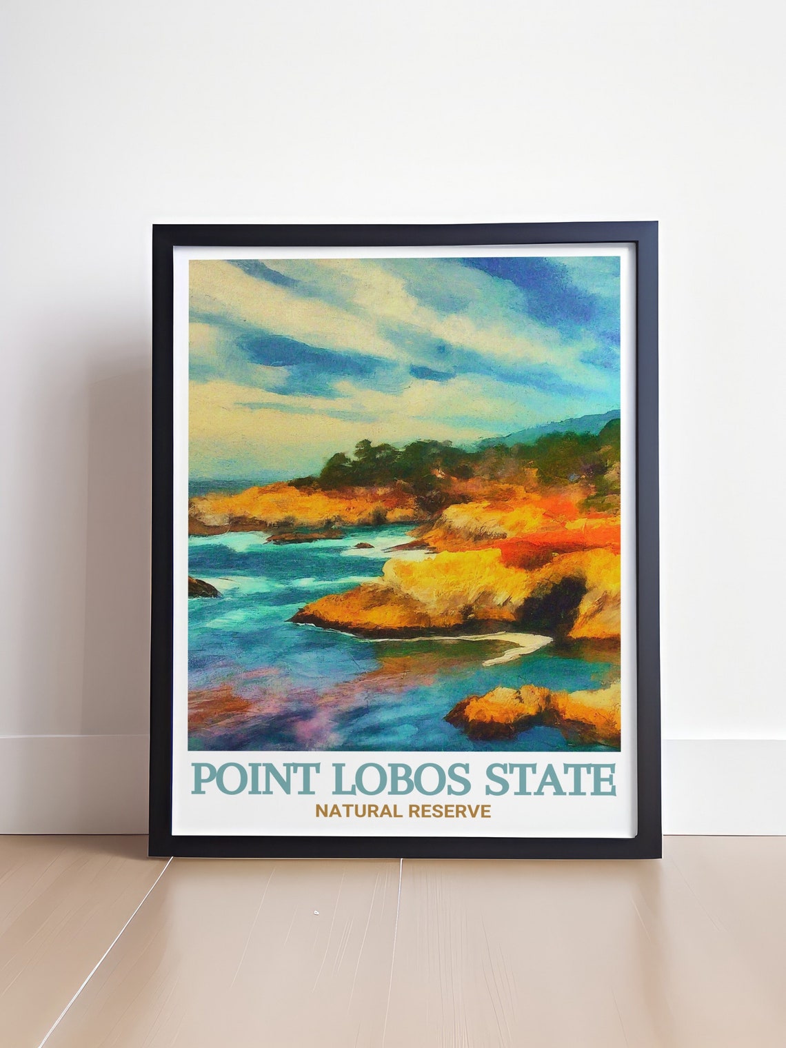 Point Lobos State Natural Reserve China Cove Vintage Travel Poster - Image 4