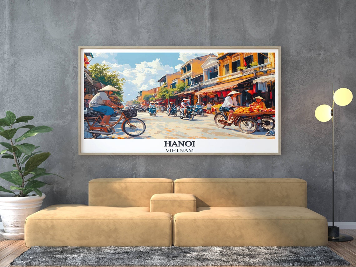 Hanoi Vietnam Old Quarter Street Market Bustling Life Poster - Image 2