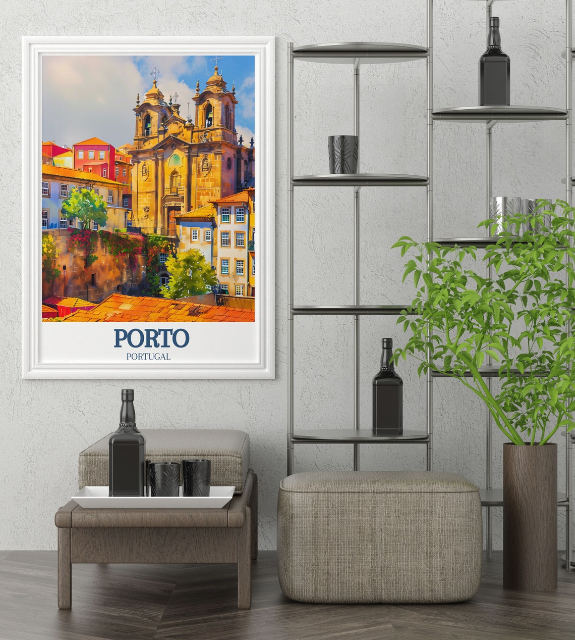 Porto Travel Poster S Neighborhood And Porto Cathedral Artwork Captivating Portugal Art Adventure Travel Gift Iconic Portugal Print - Image 3