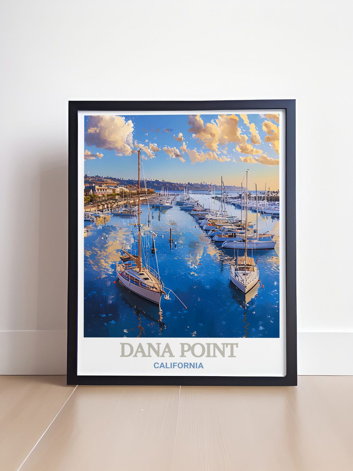 Dana Point California Golden Hour Marina Harbor Evening View Poster - Image 4