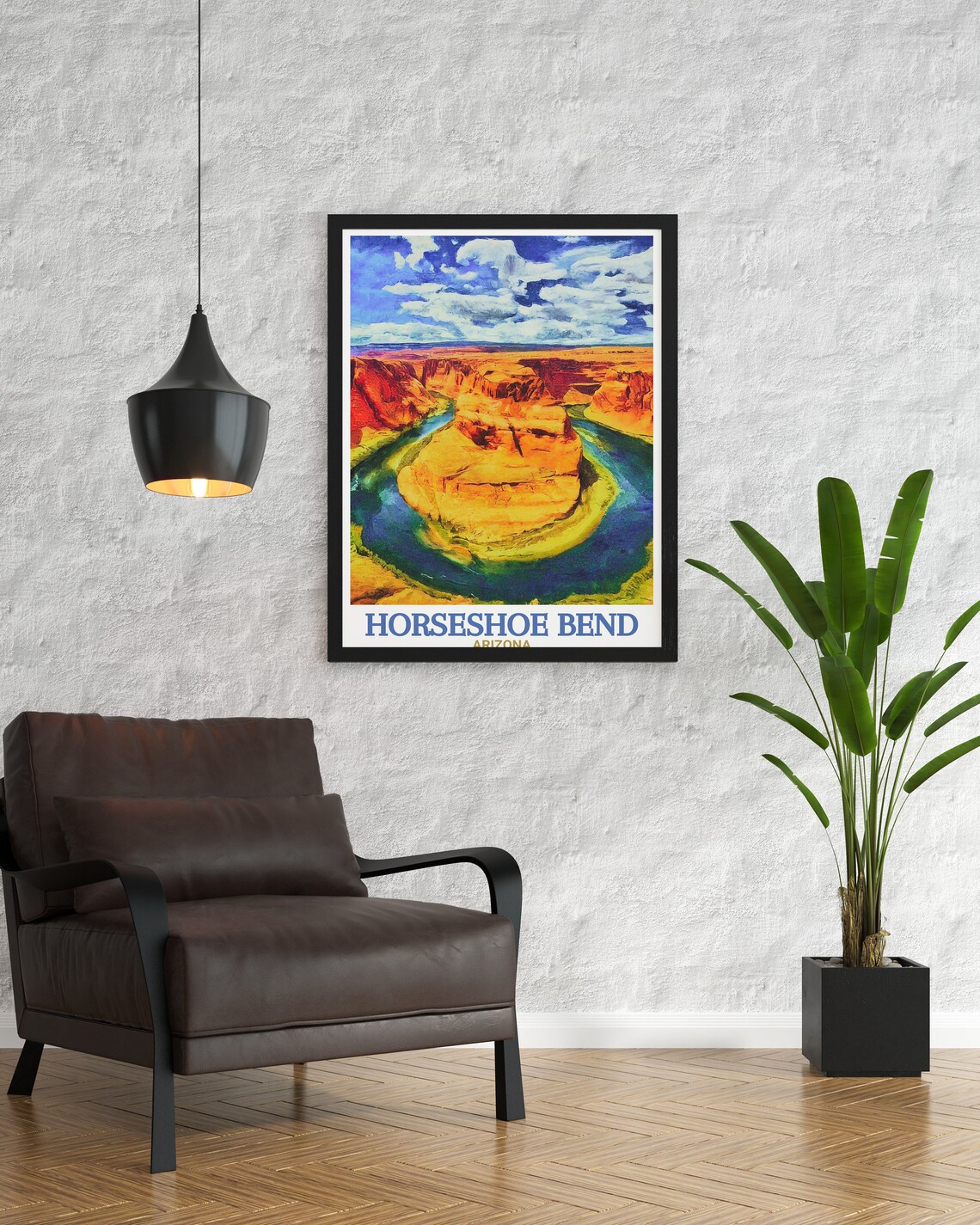 Horseshoe Bend Watercolor Aerial of the River Curve Travel Poster - Image 2