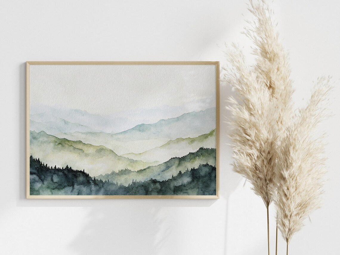 Blue Ridge Mountains Watercolor Print, North Carolina - Image 3