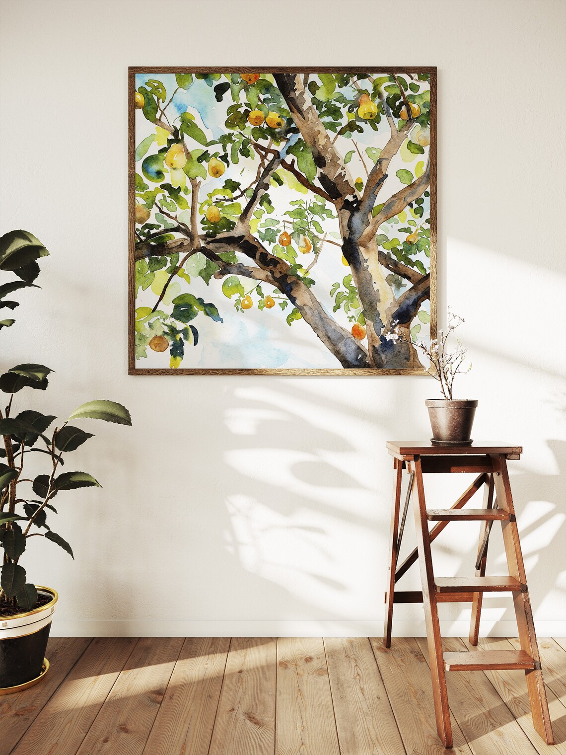 Pear Tree Watercolor Painting, Kitchen Wall Art - Image 5