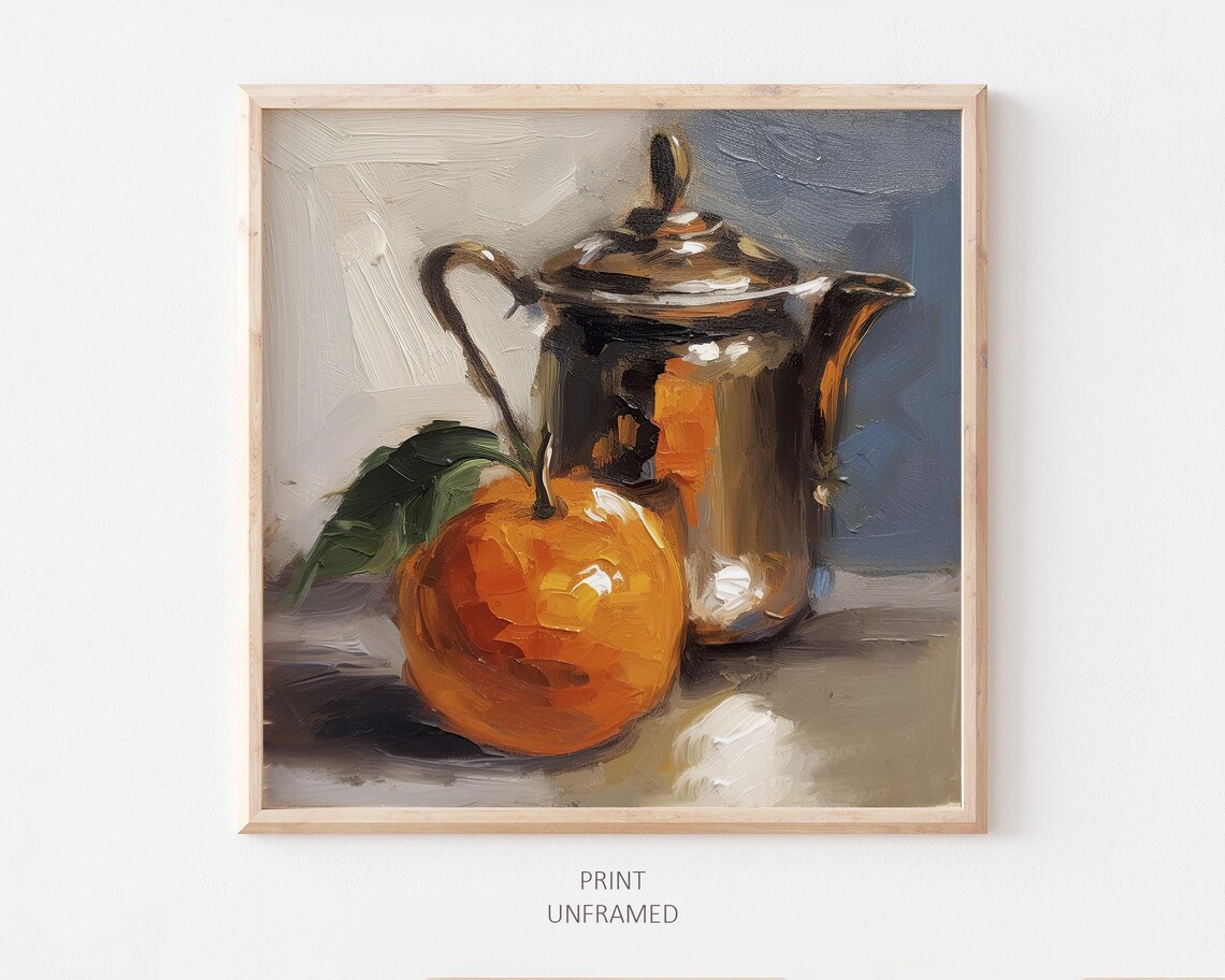 Orange Fruit Still Life Oil Painting Art Print