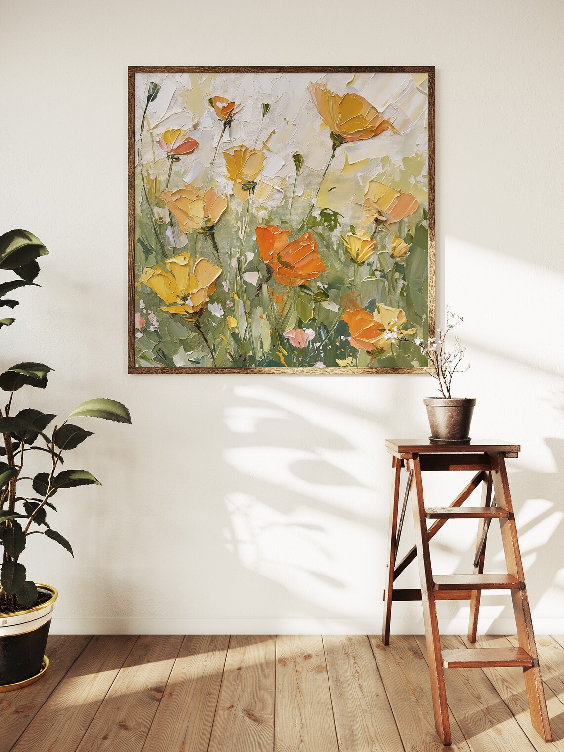California Poppy Oil Painting, Floral Wall Art Print - Image 3