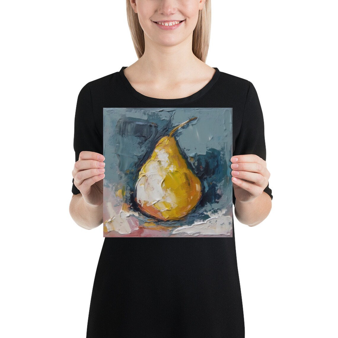 Pear Oil-Painting-Style Fruit Art Print for Kitchen - Image 3