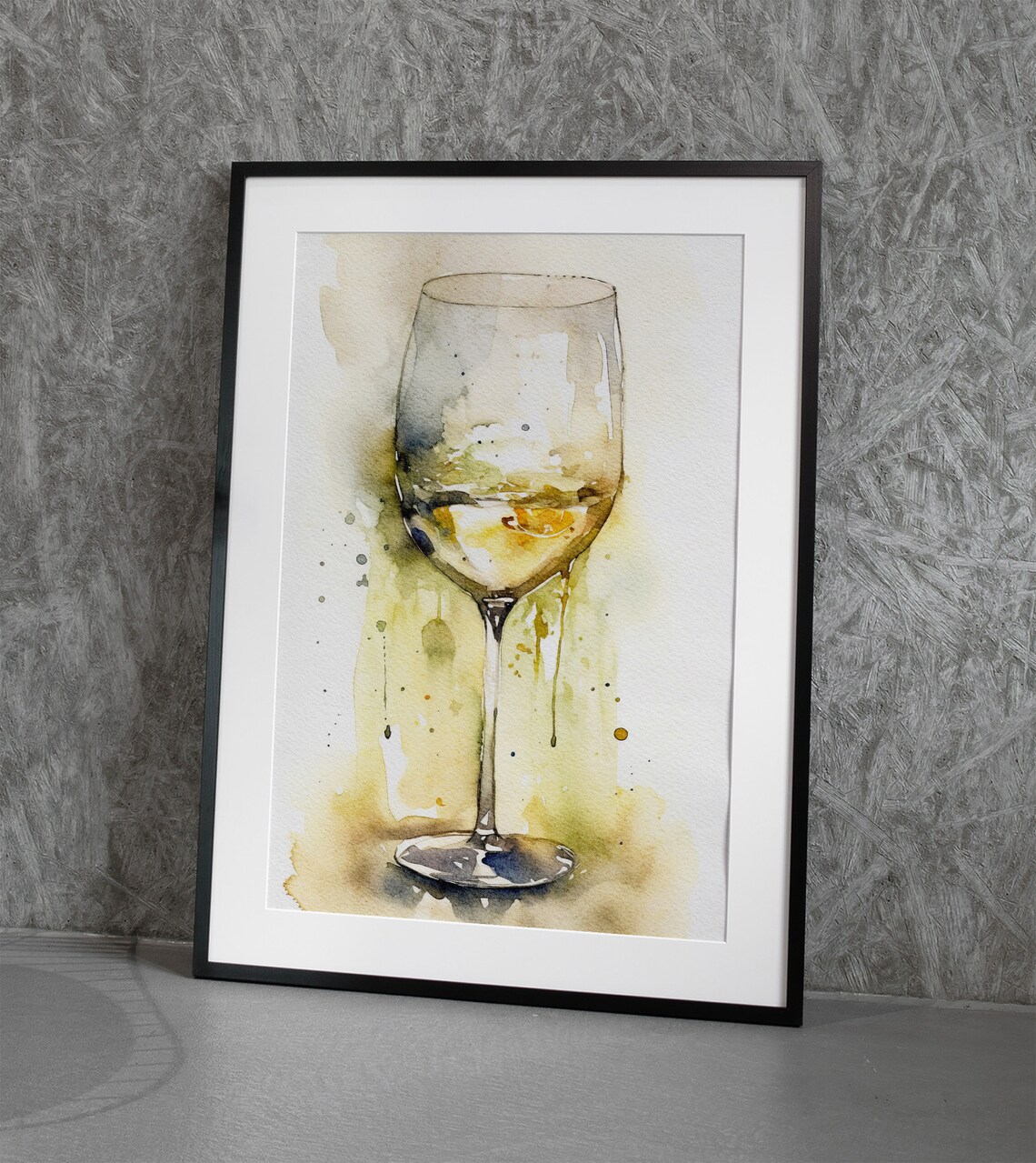 Glass Of Wine Watercolor Art Print, Kitchen Bar - Image 2