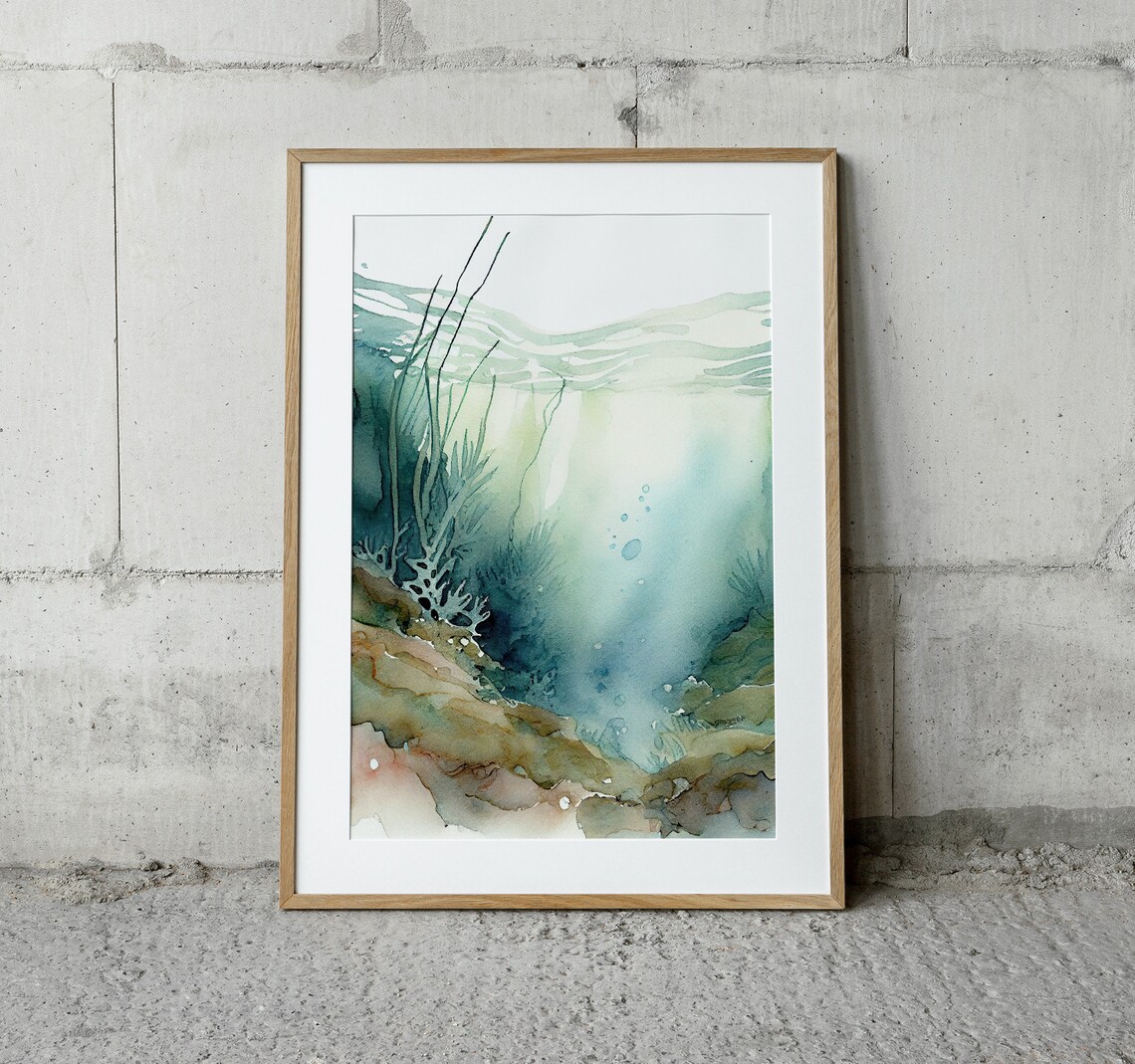 Seaweed Watercolor Art Print, Nautical Poster - Image 3