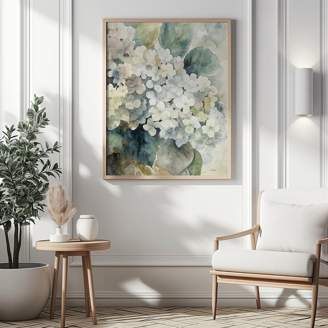 Blue Hydrangea Watercolor Floral Art Print - Image 4