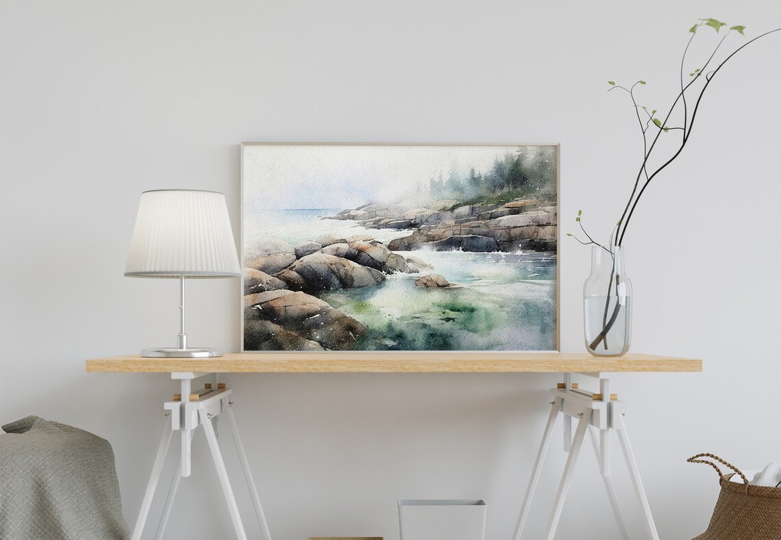 Acadia National Park, Maine Coast Watercolor Poster - Image 5