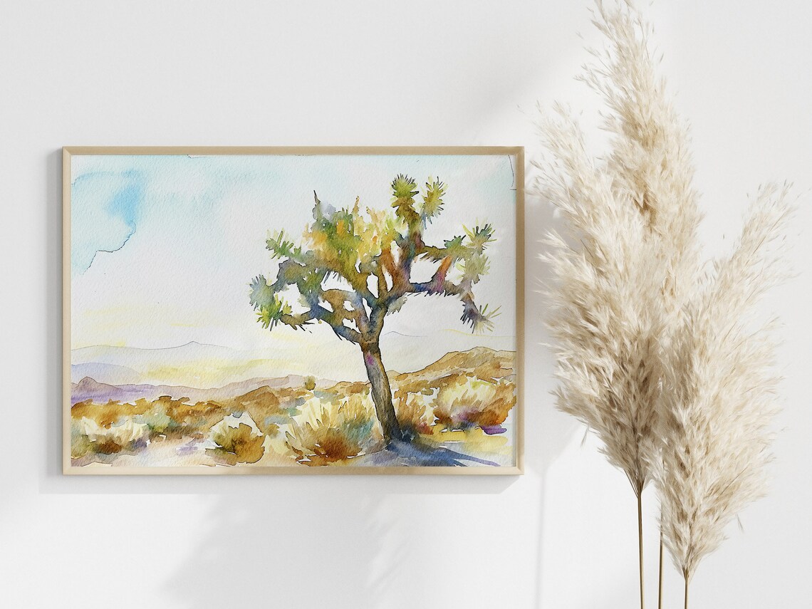Joshua Tree Watercolor Art Print, Southwest Landscape - Image 2