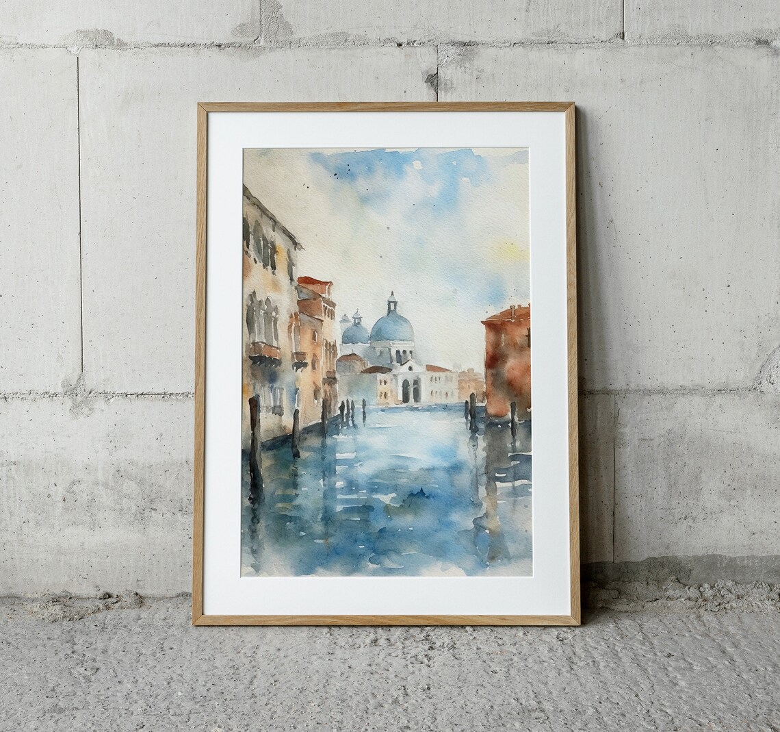 Venice Italian Travel Watercolor Cityscape Art Print - Image 3