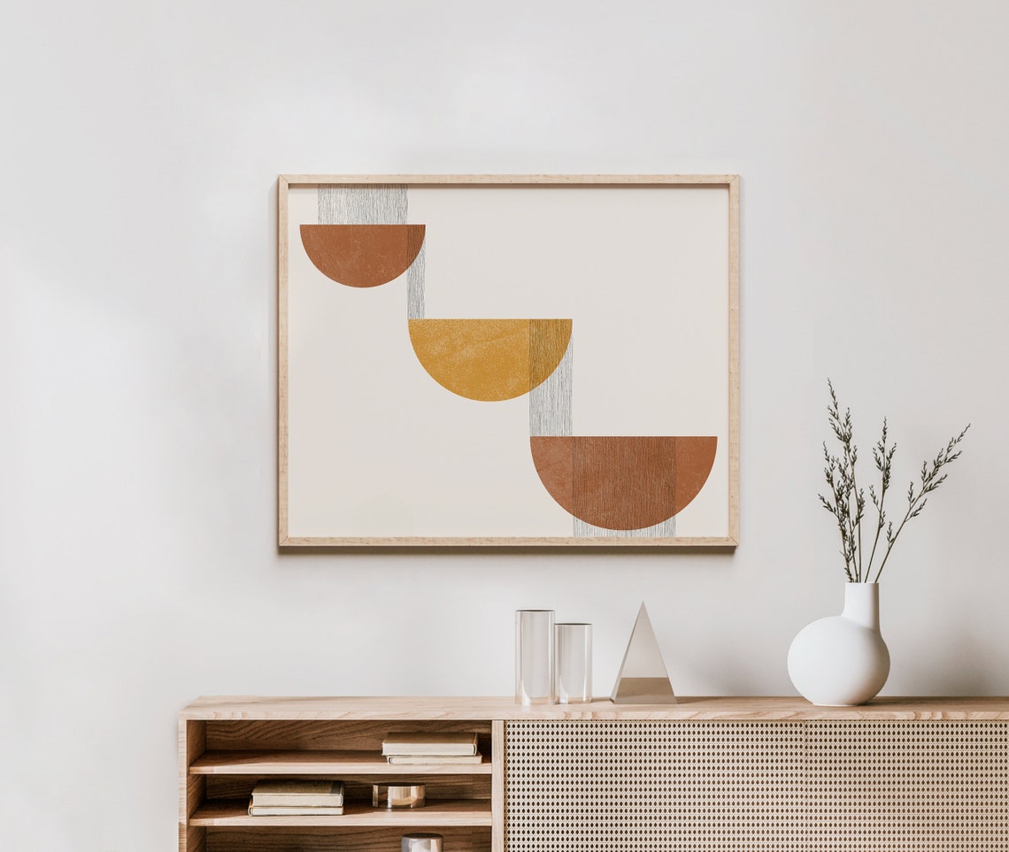 Abstract Midcentury Modern Prints Mid Century Boho Wall Art Minimalist And Decor Classic Print