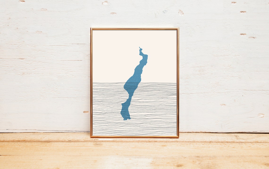 Knigssee Lake Art Germany Bavaria Boho Travel Poster Minimalist Print Koenigssee Map Artwork