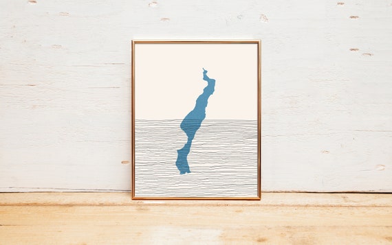 Knigssee Lake Art Germany Bavaria Boho Travel Poster Minimalist Print Koenigssee Map Artwork
