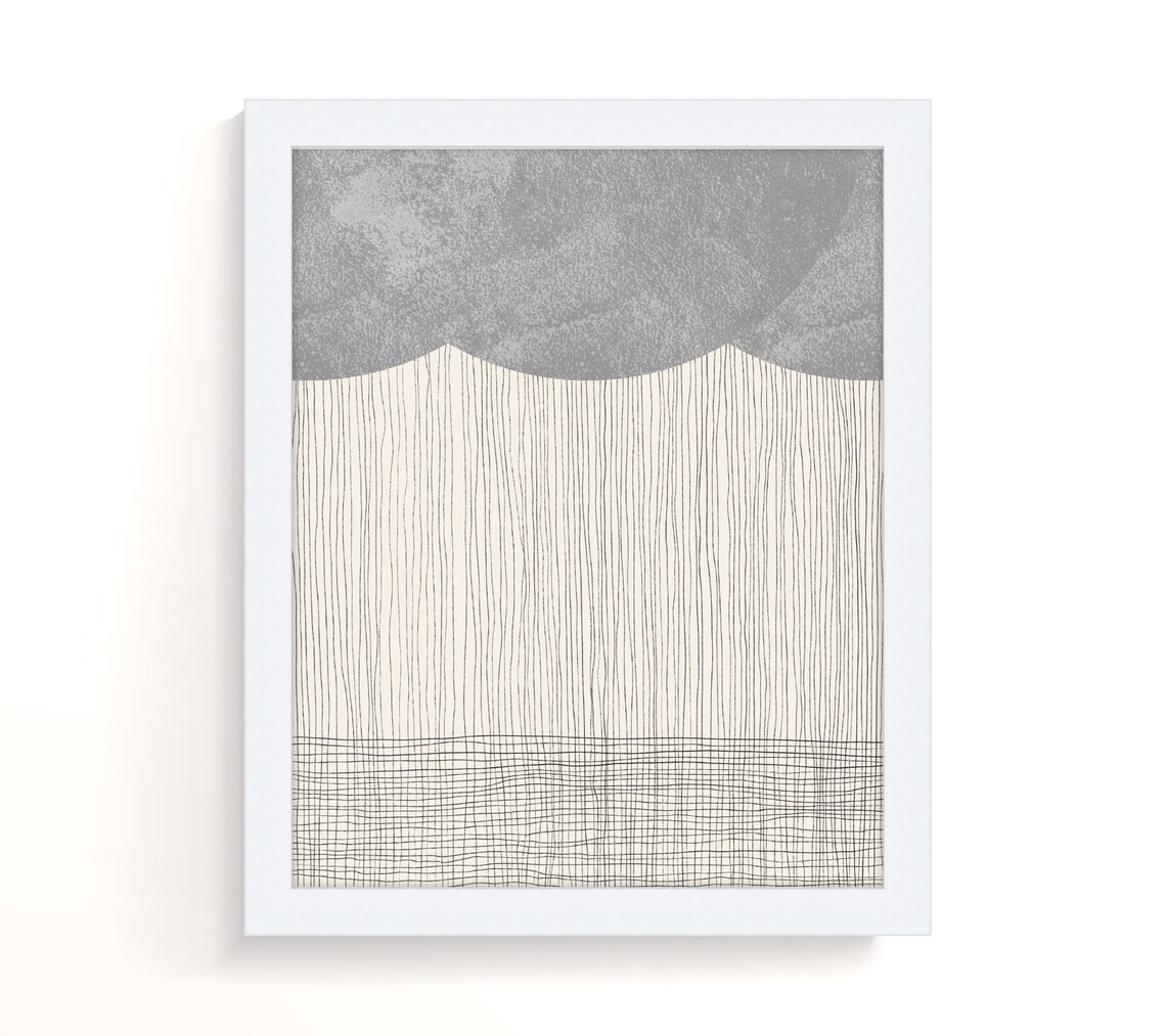 Stormy Sea Boho Mid-Century Minimalist Art Print