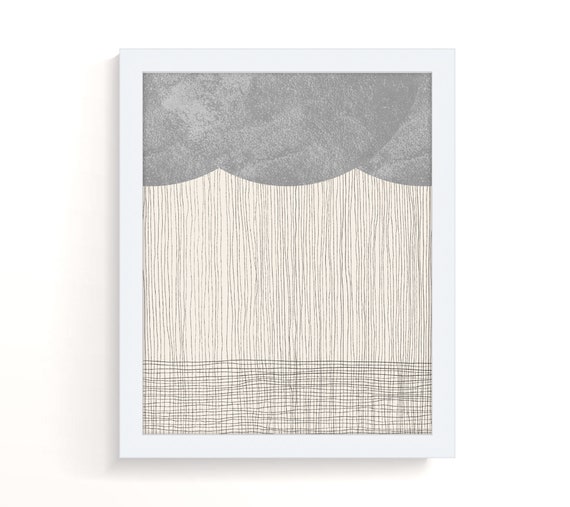 Stormy Sea Boho Mid-Century Minimalist Art Print