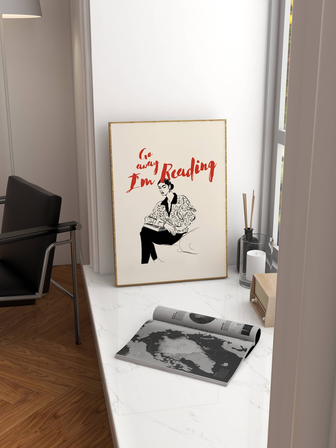 Go Away I'm Reading, Book Nook Decor Poster - Image 4
