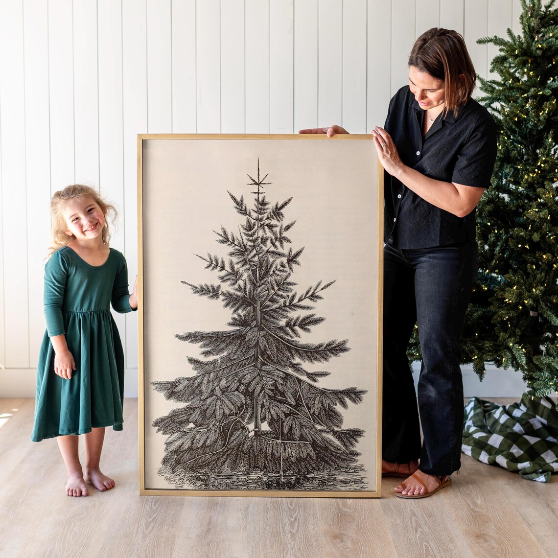 Christmas Tree Vintage Art Print, Holiday Decor