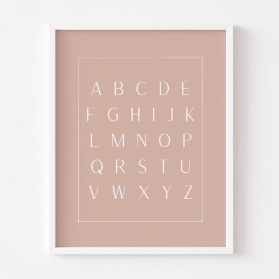 Educational Wall Art Alphabet Print Kid Nursery Decor Learning Letters Child Poser Classroom