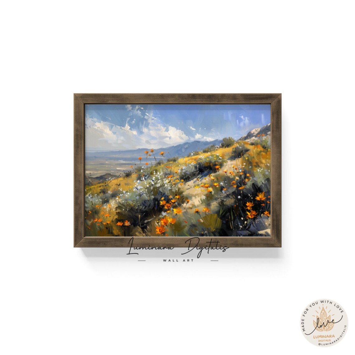 Desert Bloom Orange Poppies On A Sunlit Hillside Landscape Poster - Image 6