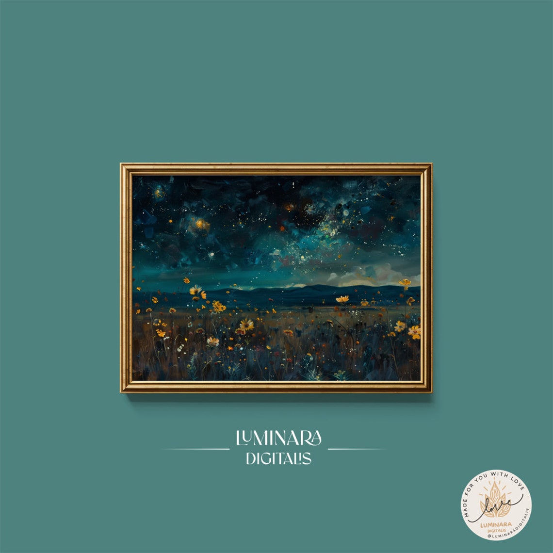 Wall Art Enchanted Meadow Starry Night Print Wall Art Dcor 119