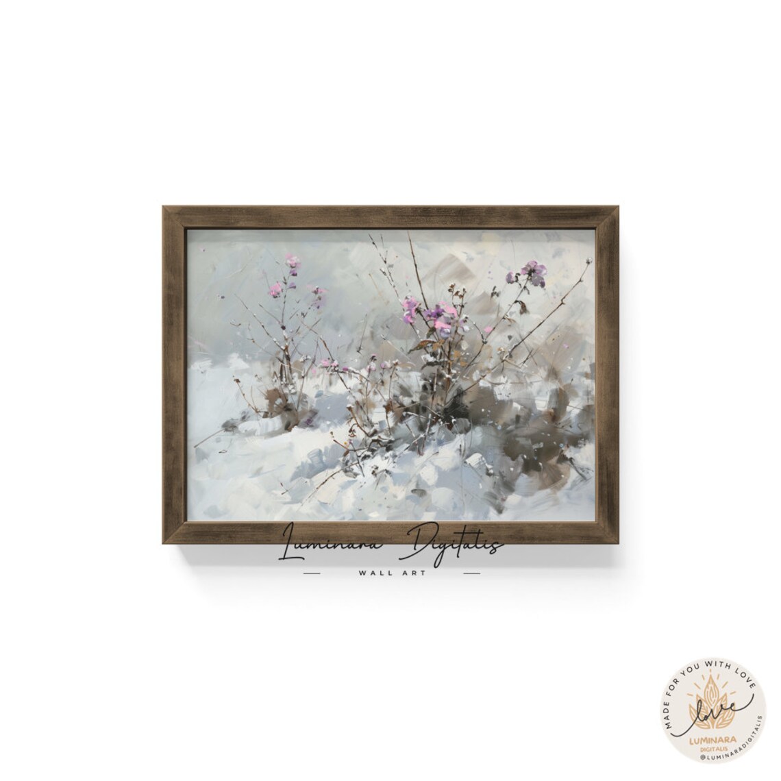 Wall Art Snowy Floral Impressionist Print 169 Elegant Home And Office Wall Art Dcor Luxury Artwork - Image 6