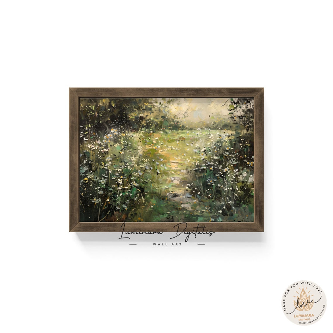 Sunlit Daisy Meadow Path Through An Enchanted Garden Art Poster - Image 6