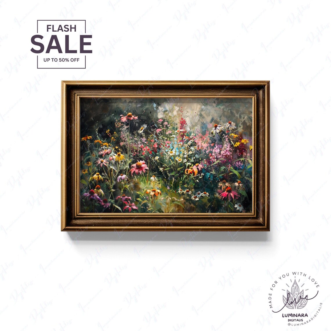 Vibrant Garden Impressionist Art Print, Wall Decor - Image 2
