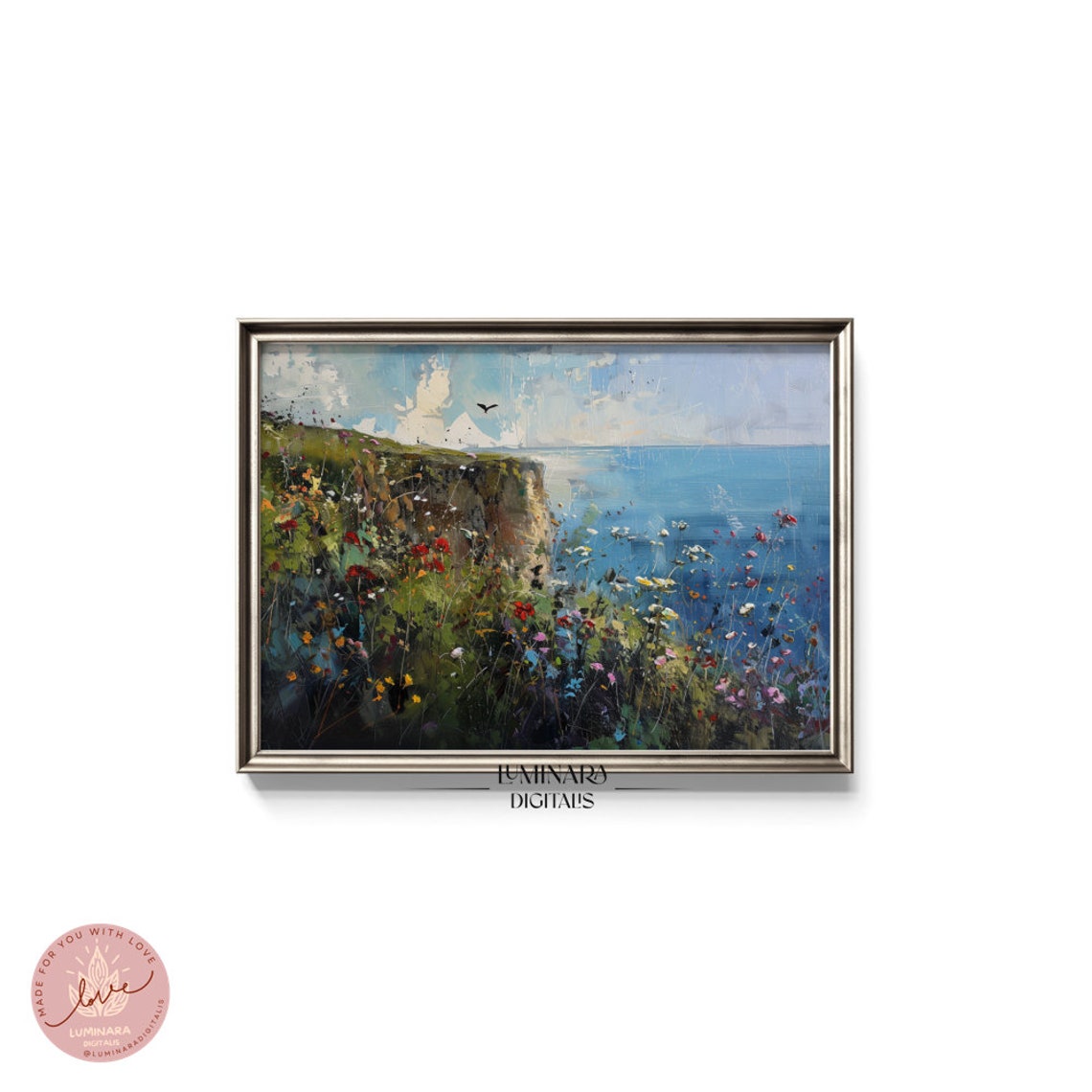 Wall Art Coastal Cliffside Blooms Abstract Art Print Nautical Wall Art For Beach Themed Decor 164 - Image 5
