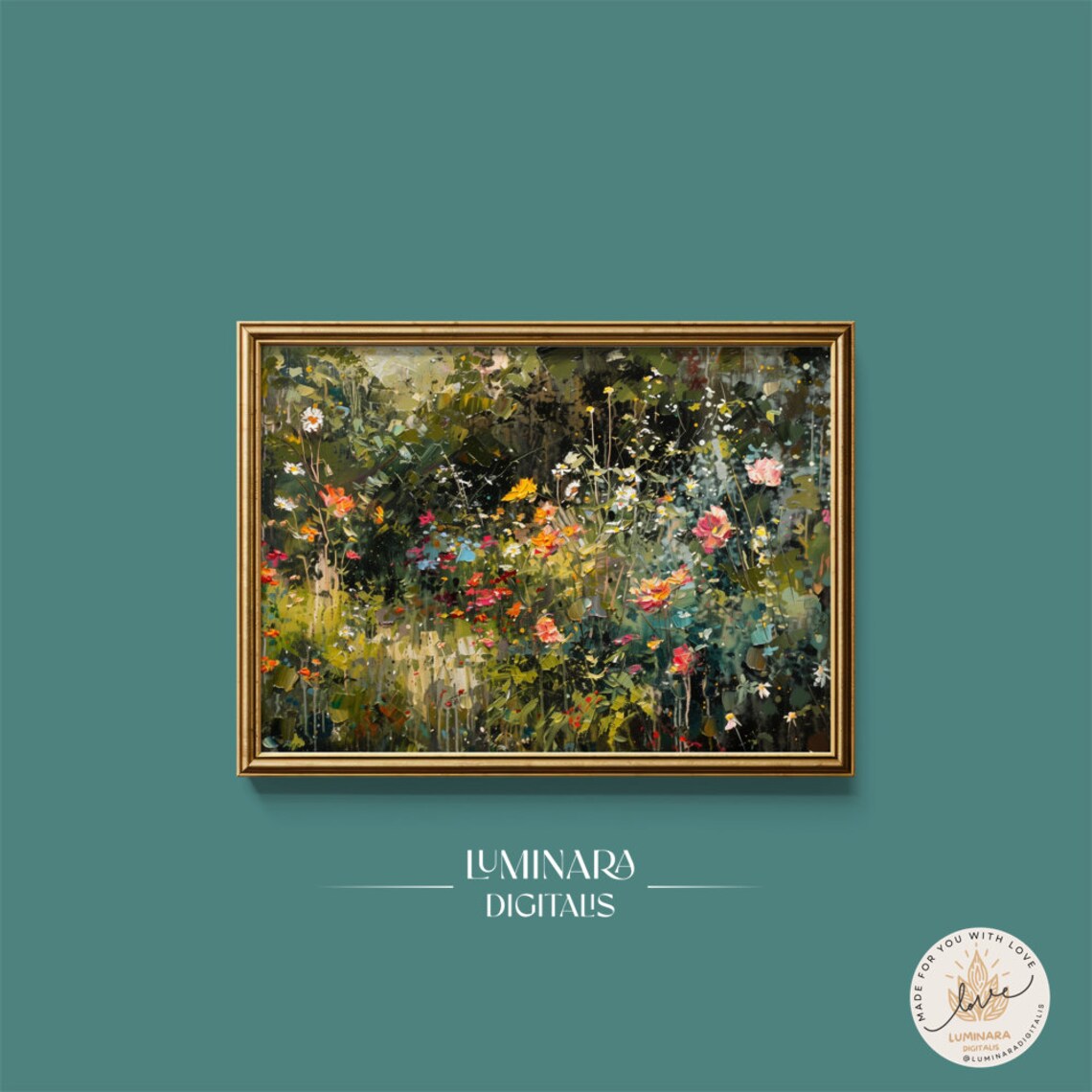 Impressionist Garden Blooms Colorful Wildflower Meadow Art Poster
