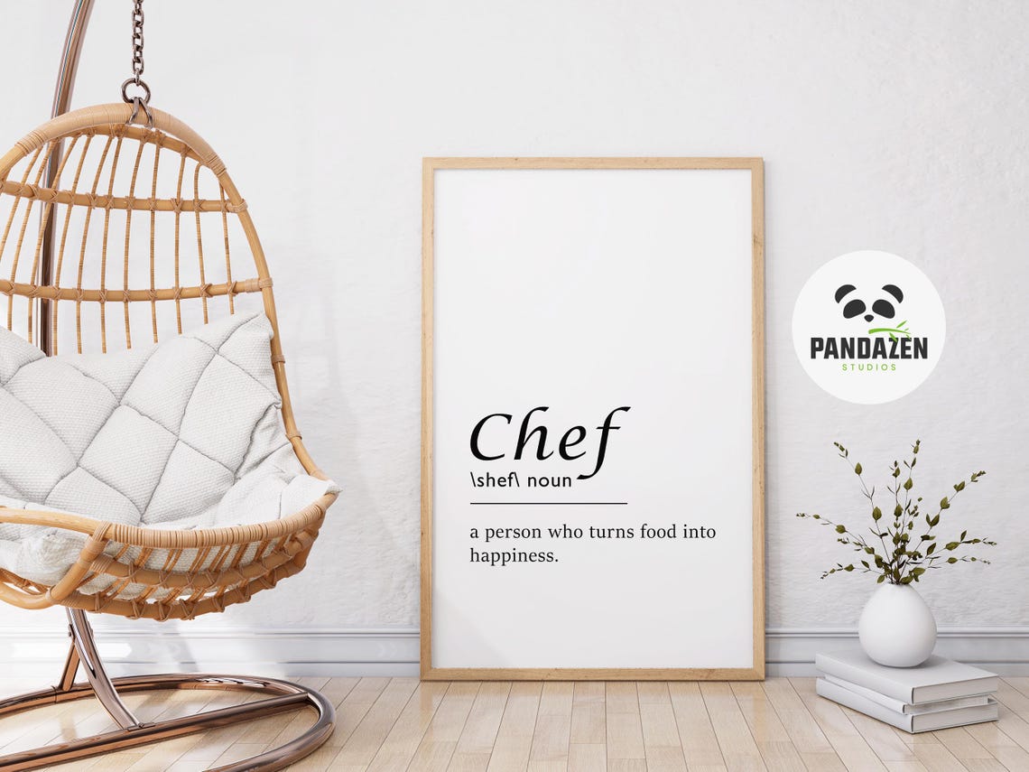 Chef Definition Turns Food Into Happiness Kitchen Gift Poster - Image 3
