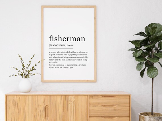 Fisherman Definition Peacefulness Outdoors Funny Dictionary Poster