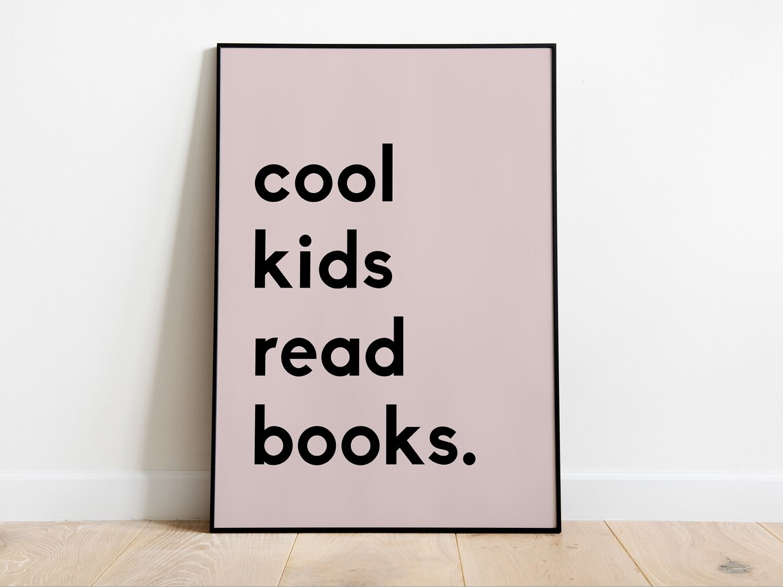 Pink Cool Kids Read Books Classroom Decor Art Print
