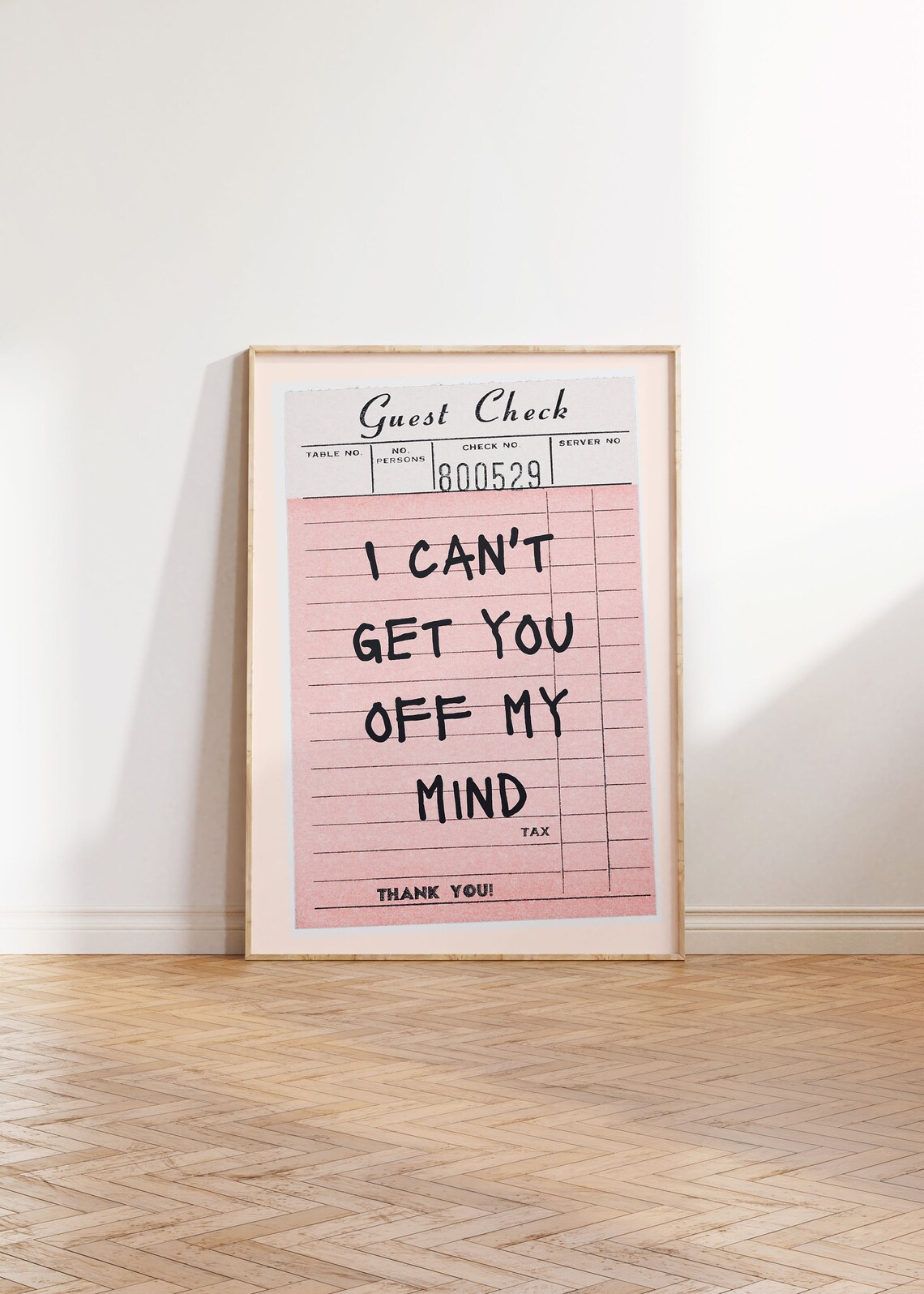 Guest Check Print, Pink and Red Romantic Decor
