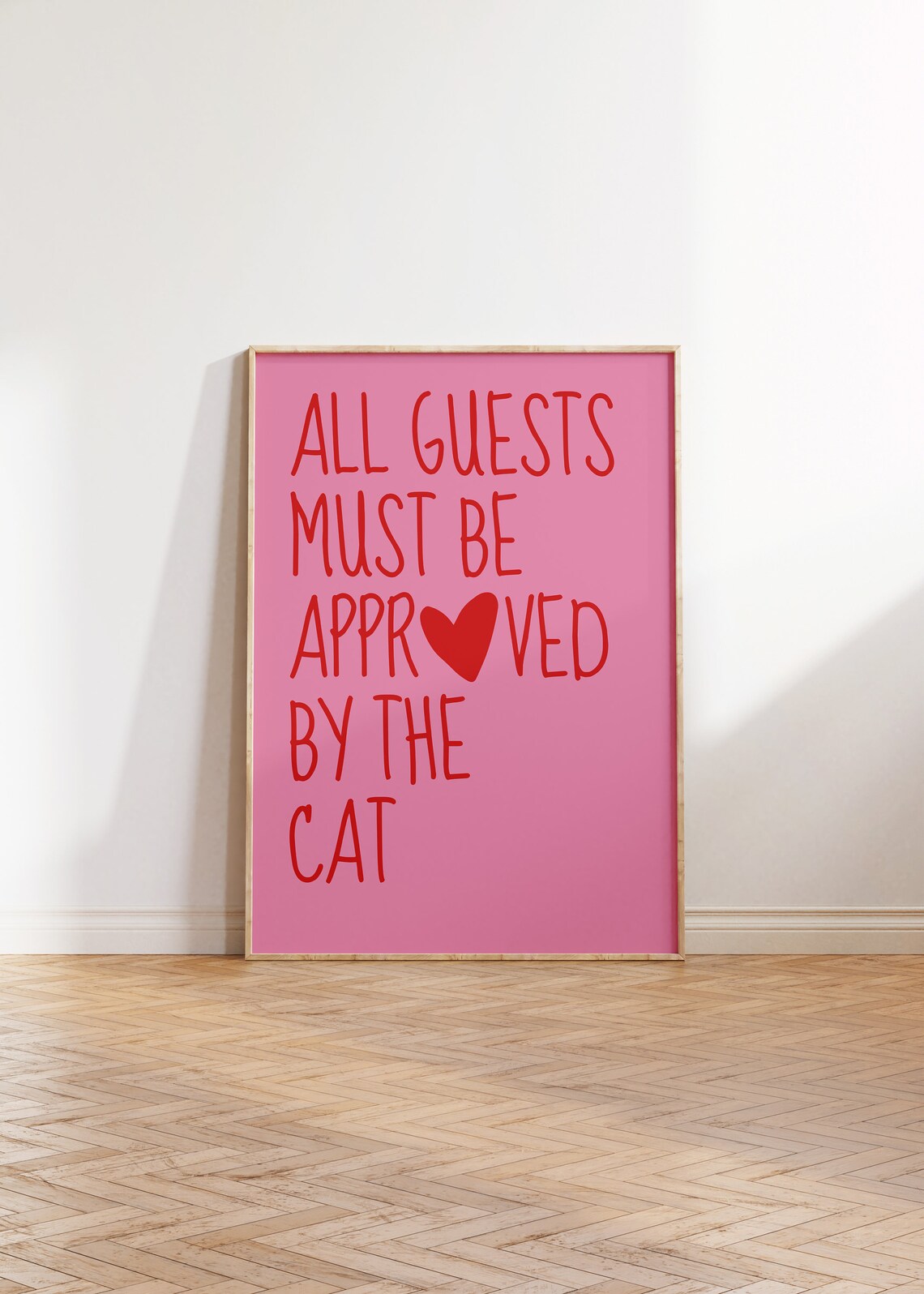 Funny Cat Entryway Decor, Minimalist Wall Art Print