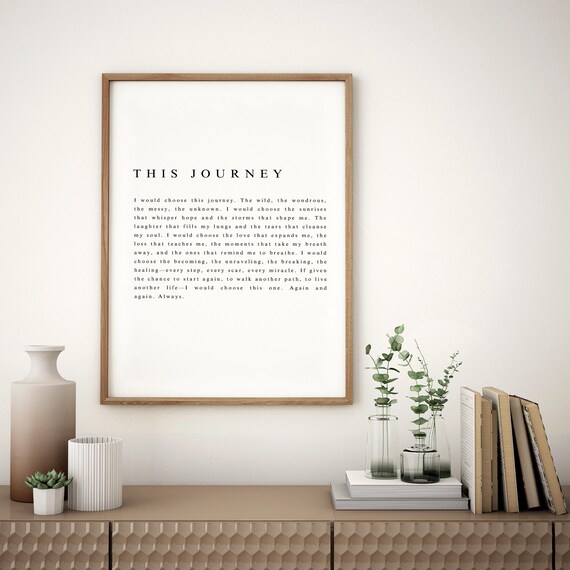 This Journey Inspirational Self Love Poem Typography Decor Poster
