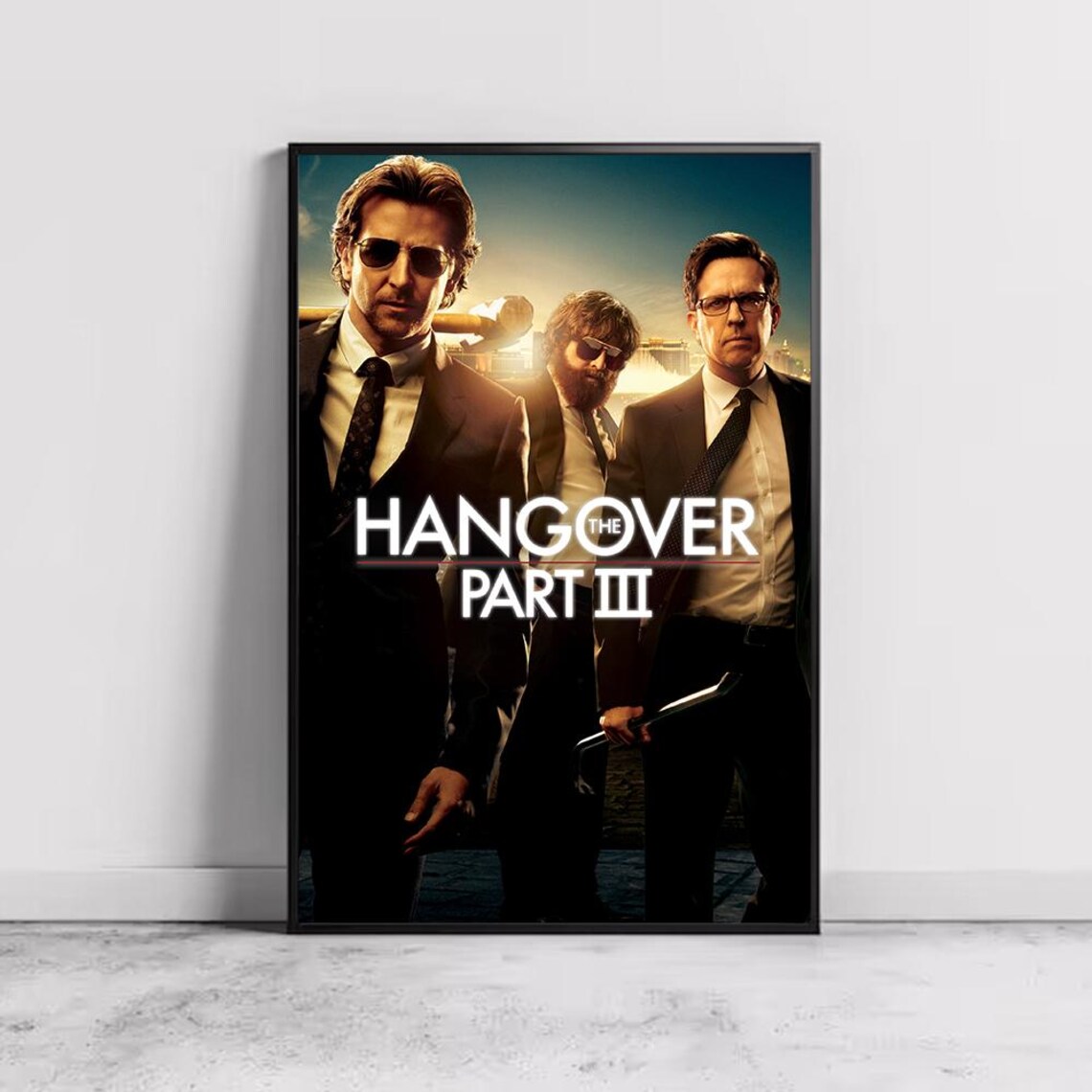 The Hangover Part III Comedy Movie Suited Trio Sunset Vegas Poster
