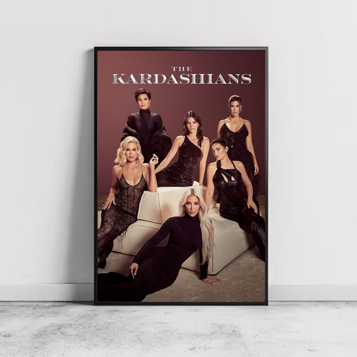 The Kardashians Reality TV Show Cast Red Dress Group Photo Poster