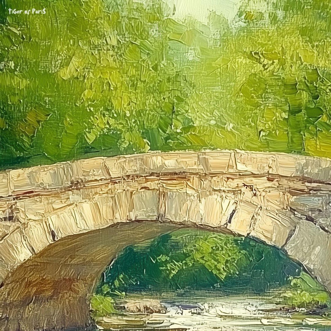 Frame Tv Art Stone Bridge Landscape Painting Tv Wall Art 169 - Image 3